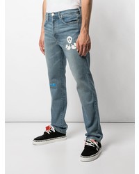 Lost Daze Motif Faded Straight Jeans