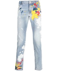 Philipp Plein Paint Splatter Print Jeans
