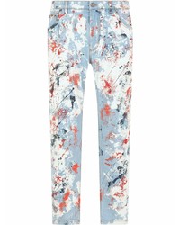 Dolce & Gabbana Painted Print Straight Leg Jeans