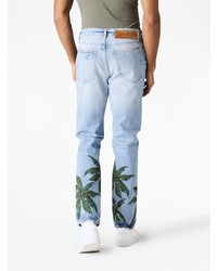 Palm Angels Palm Tree Print Slim Fit Jeans