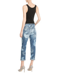 Current/Elliott The Fling Printed Cropped Jeans