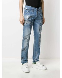 Philipp Plein Thunder Rhinestone Embellished Jeans