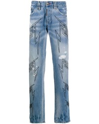 Philipp Plein Thunder Rhinestone Embellished Jeans