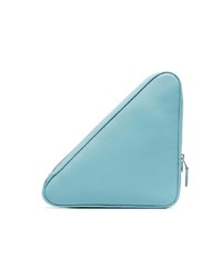 Balenciaga Blue Triangle Leather Clutch