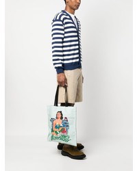 Moschino Illustration Print Leather Tote