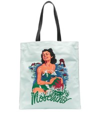 Moschino Illustration Print Leather Tote