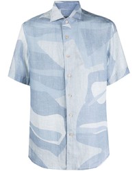 Corneliani Abstract Print Linen Shirt