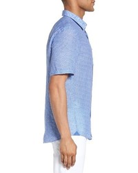BOSS Ronn Extra Slim Fit Print Linen Sport Shirt
