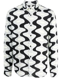 Sandro Abstract Print Long Sleeve Shirt