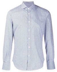Canali All Over Graphic Print Shirt