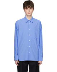 Solid Homme Blue Embrodiered Shirt