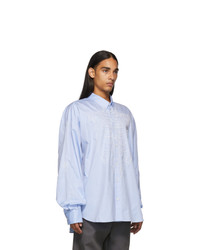 Doublet Blue Skeleton Embroidery Shirt