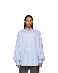 Doublet Blue Skeleton Embroidery Shirt