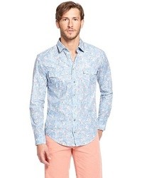 Hugo Boss Eddaiee Slim Fit Cotton Floral Print Button Down Shirt
