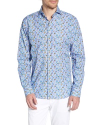 EMANUAL BERG Emanuel Berg Regular Fit Floral Print Button Up Shirt