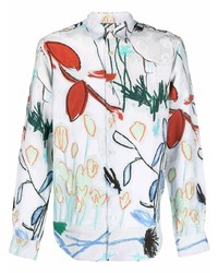 Paul Smith Forest Sketch Print Slim Fit Shirt