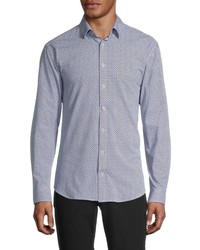 HORST Geometric Stretch Knit Button Up Shirt In Multi At Nordstrom