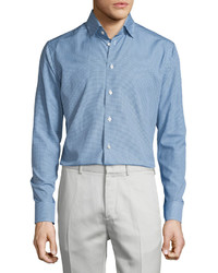 Eton Golf Club Print Long Sleeve Sport Shirt Blue
