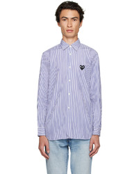 Comme Des Garcons Play Navy Graphic Shirt