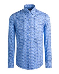 Bugatchi Ooohcotton Regular Fit Tech Knit Button Up Shirt