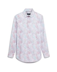 Bugatchi Ooohcotton Tech Print Button Up Shirt In Mint At Nordstrom