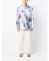 Kiton Palm Tree Print Long Sleeve Shirt