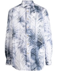 Kiton Palm Tree Print Long Sleeve Shirt