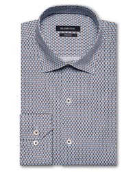 Bugatchi Shaped Fit Geometric Print Stretch Cotton Button Up Shirt