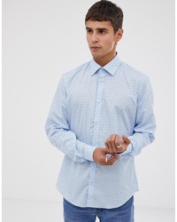 Esprit Slim Fit Shirt With In Light Blue