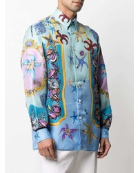 Versace Starfish Print Long Sleeve Shirt