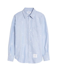 Thom Browne Straight Fit Button Up Shirt