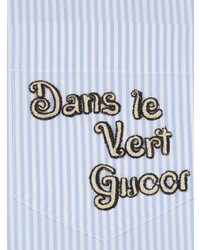 Gucci Stripe Appliqu Stripe Print Shirt