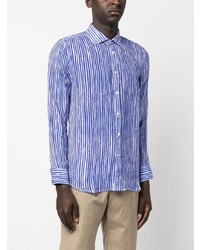 120% Lino Stripe Print Linen Shirt