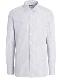 Zegna Stripe Print Long Sleeve Shirt