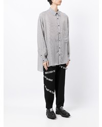 Yohji Yamamoto Stripe Print Oversize Long Sleeve Shirt
