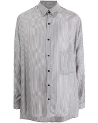 Yohji Yamamoto Stripe Print Oversize Long Sleeve Shirt
