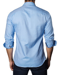 Jared Lang Tonal Print Sport Shirt Blue