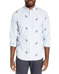 Bonobos Washed Slim Fit T Rex Print Sport Shirt