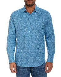 Robert Graham Waters Button Up Shirt In Aqua At Nordstrom