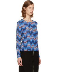 Opening Ceremony Blue Long Sleeve Double Layer T Shirt