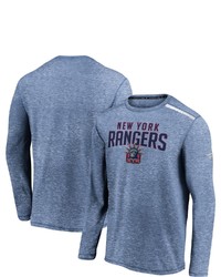 FANATICS Branded Heathered Navy New York Rangers Special Edition Long Sleeve T Shirt