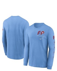 Nike Light Blue Philadelphia Phillies Team Slider Tri Blend Long Sleeve T Shirt At Nordstrom
