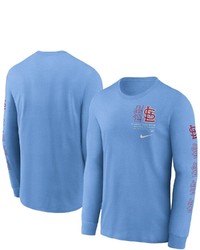Nike Light Blue St Louis Cardinals Team Slider Tri Blend Long Sleeve T Shirt At Nordstrom