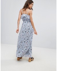 Yumi Frill Top Maxi Dress In Blossom Print