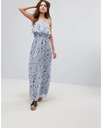 Yumi Frill Top Maxi Dress In Blossom Print