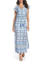 Adrianna Papell Print Blouson Maxi Dress