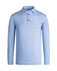 Light Blue Print Polo Neck Sweater