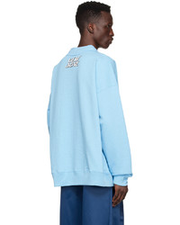 We11done Blue Cotton Sweatshirt