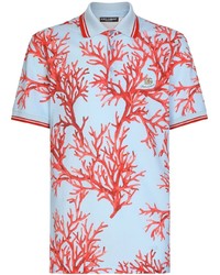 Dolce & Gabbana Coral Print Polo Shirt