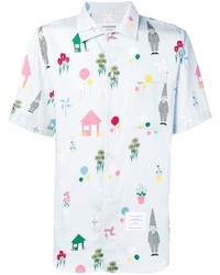 Thom Browne Gnome Print Polo Collar Shirt